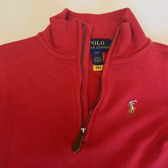 2T toddler boy cotton interlock quarter zip pullover. - Picture 2 of 2